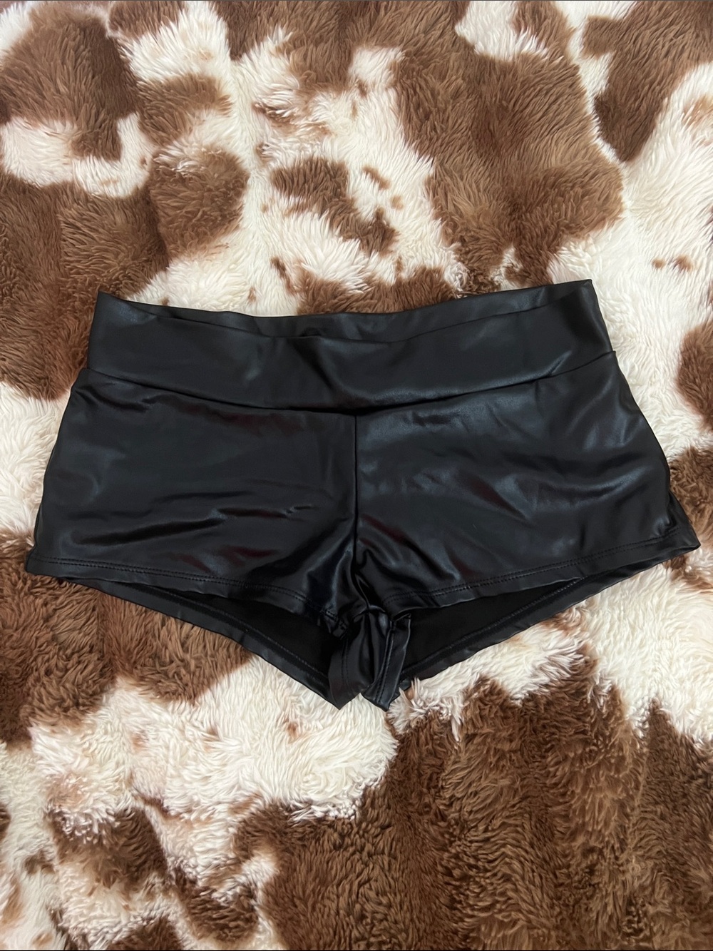 Mini Black Bike Shorts with Smooth Finish